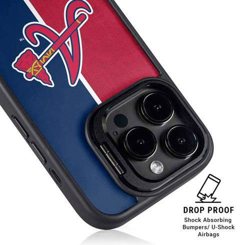 MLB Atlanta Braves Split iPhone 15 Pro Kickstand Case